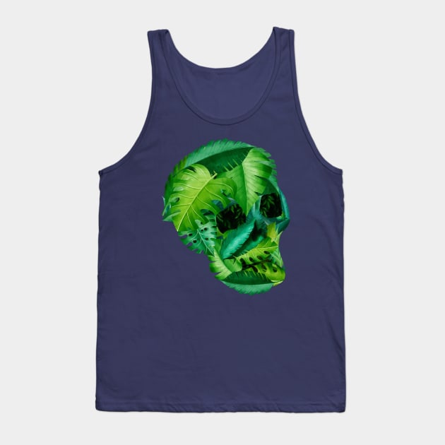 Plant Phrenology Skull - forgotten foliage Tank Top by HtCRU